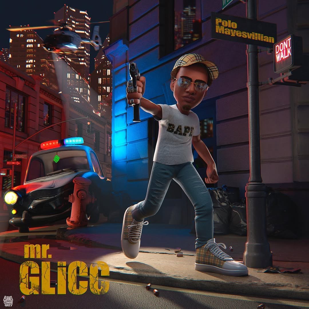 3D album cover art with a custom modelled character — example 5