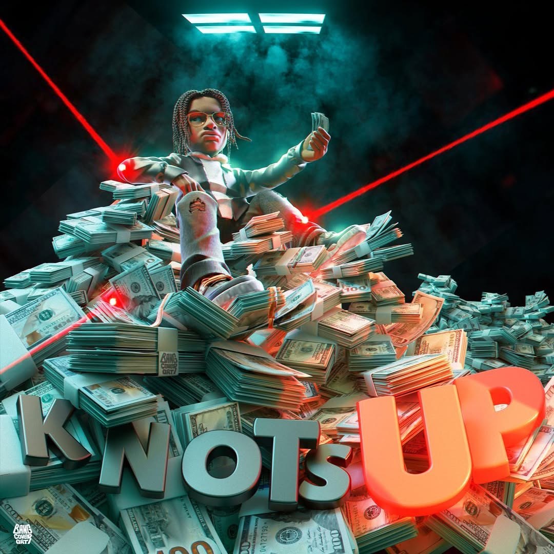 3D album cover art with a custom modelled character — example 6