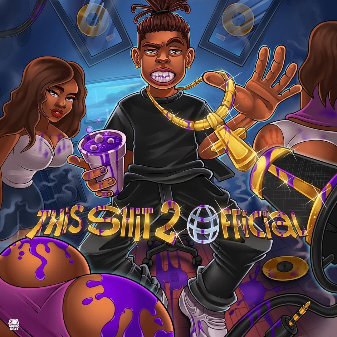 Cartoon style album cover art for a music artist &mdash; example 3