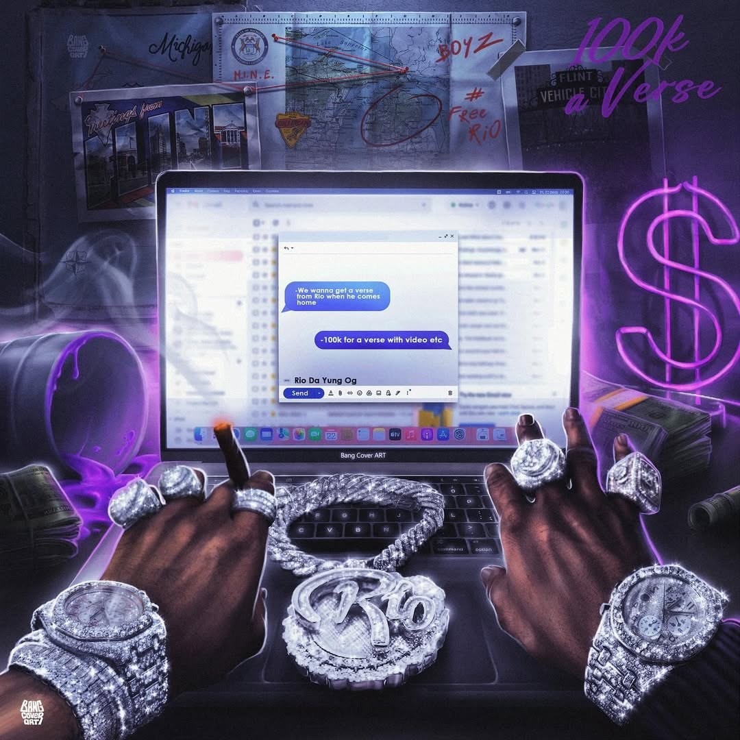 Digital realistic album cover art built from an artist's photo — example 4